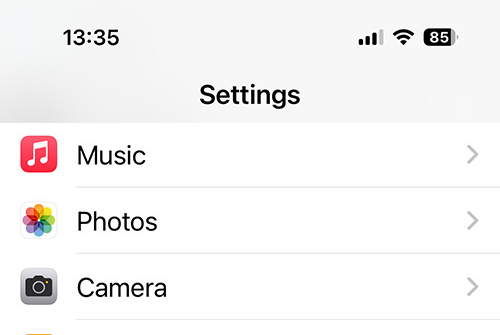 Access smartphone camera settings